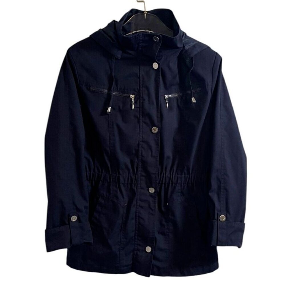 Mackintosh New England Navy Mid-Length Trench Coat SIZE-PETITE SMALL